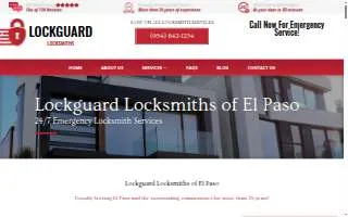 Lockguard Locksmiths of El Paso website