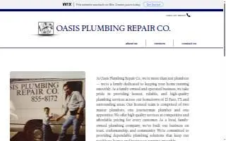Oasis Plumbing Repair Co website