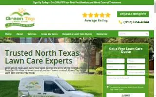 Green Top Lawn Care website