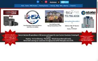 Henry's Service All website