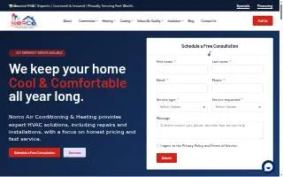 Norco Air - Air Conditioning & Heating Company of Euless website