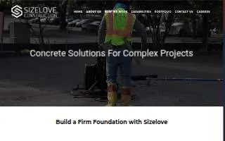 Sizelove Construction website