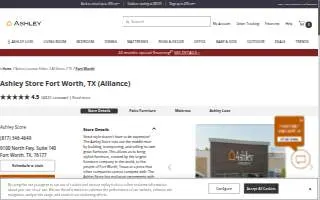 Ashley Store of Fort Worth website