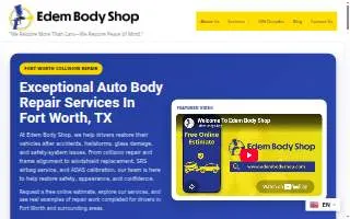 Edem Body Shop website