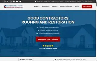 Good Contractors Roofing and Restoration website