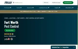 Massey Services Pest Control of Fort Worth website