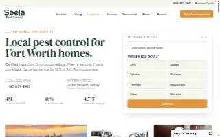Saela Pest Control of Fort Worth website