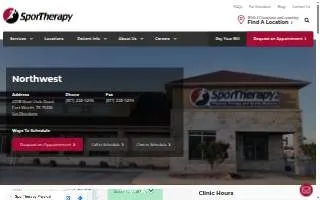 SporTherapy Physical Therapy Fort Worth, Texas - Northwest website