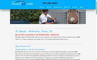 Choice Air Care website