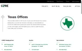 CORE Construction website