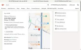 Walgreens Pharmacy of Frisco website
