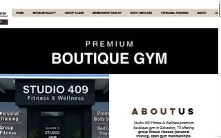 STUDIO 409 Fitness & Wellness website