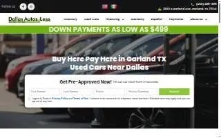 Dallas Autos4Less website