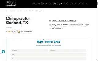 The Joint Chiropractic of Garland website
