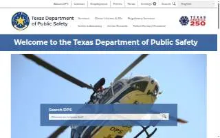Texas Department Of Public Safety website