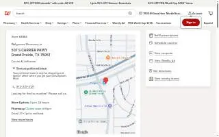 Walgreens Pharmacy of Grand Prairie website