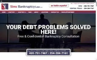Sims Bankruptcy Law, PLLC of Hewitt website