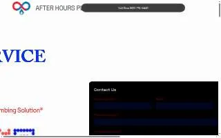 After Hours Plumbing Service website