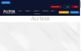 All Star A/C, Plumbing & Electrical website