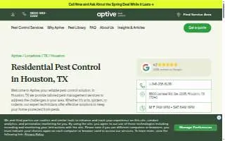 Aptive Pest Control of Houston website