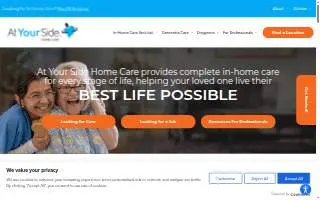 At Your Side Home Care website