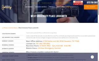 Golden Locksmith website