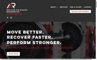 Institute for Athlete Regeneration Sports Medicine website