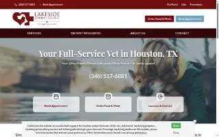 Lakeside Animal Clinic website