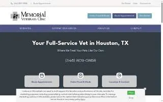 Memorial Veterinary Clinic website