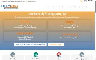 Quickey Locksmith Services website