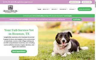 Tanglewilde Veterinary Clinic website