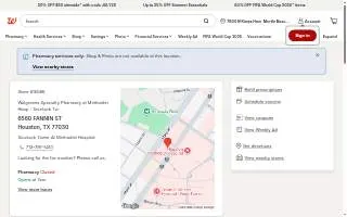 Walgreens Specialty Pharmacy at Methodist Hosp - Scurlock Tw website