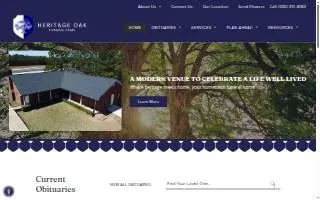 Heritage Oak Funeral Home website