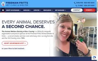 Freeman Fritts Vet Clinic & Animal Shelter website