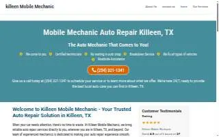 killeen Mobile Mechanic website