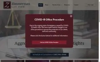 Zimmerman Law firm website