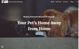 Brazos Paws Pet Resort & Daycare website