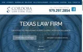Cordoba Law Firm, PLLC website