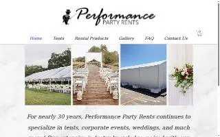 Performance Party Rents, LLC website