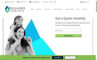 Delgado Insurance Agency website