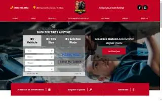 Murillo's Tire Shop website