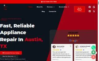 Texcen Appliance Repair website
