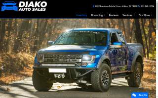 Diako Auto Sales website