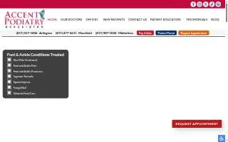 Accent Podiatry Associates of Mansfield website