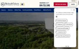 Bailey & Galyen Attorneys at Law of Mansfield website