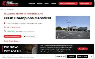Crash Champions Collision Repair Mansfield website