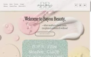 Bayou Beauty Aesthetics & Wellness website