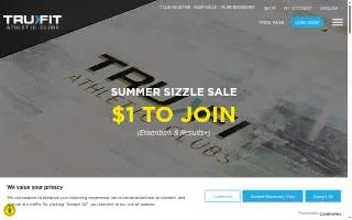 TruFit Athletic Clubs - Murfreesboro website