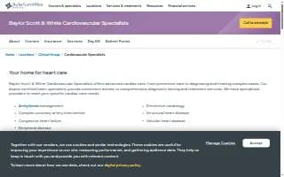 Baylor Scott & White Cardiovascular Specialists - Mesquite website