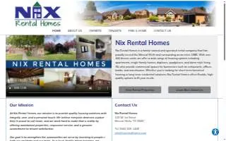 Nix Rental Homes website